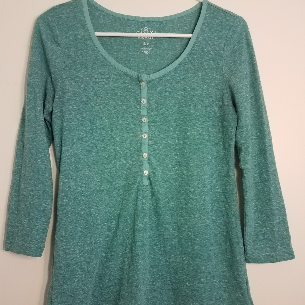 Teal 3/4 length shirt